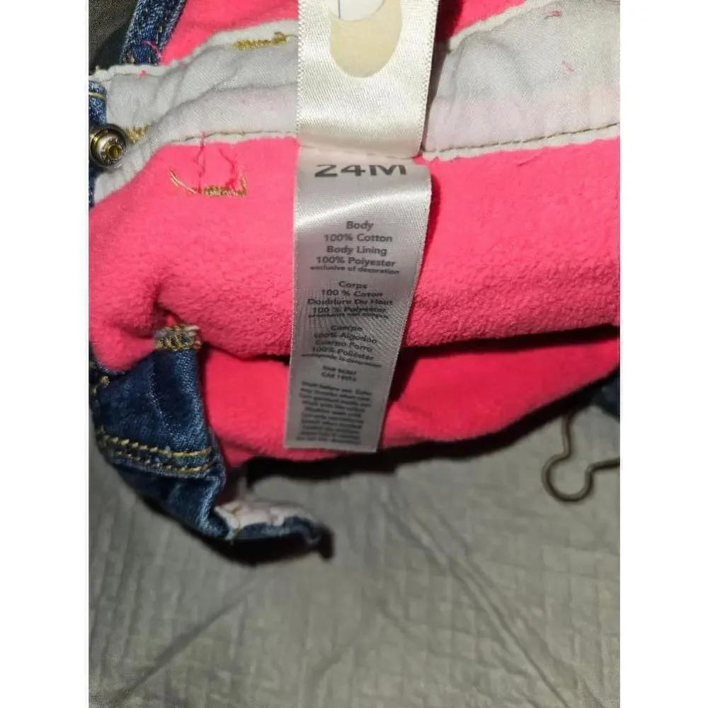 OshKosh B'Gosh Overalls Girl's Size 24 Months Pink Blue